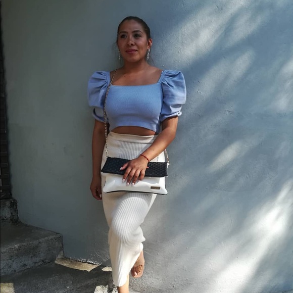 Zara NEW BALLOON SLEEVE CROP TOP - Picture 5 of 7